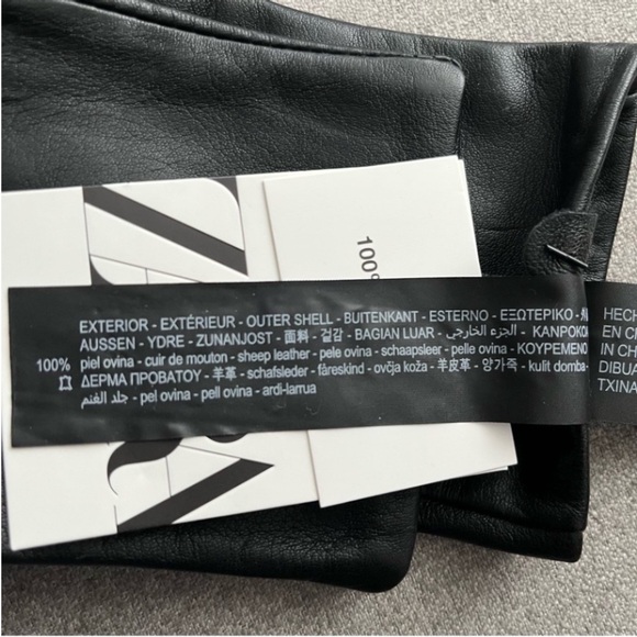 L. Zara leather gloves sise L - Picture 7 of 8